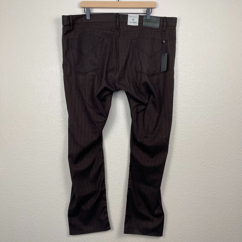 John Varvatos JV 701 Regular Fit Straight Leg Brown Stripe Pants 42 NWT - Picture 2 of 13